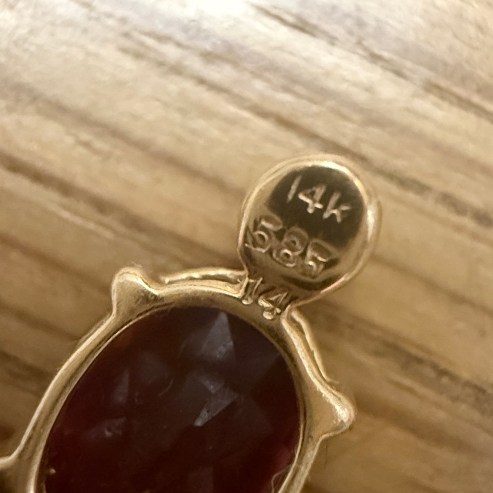 14K Gold Rhodolite Garnet & Diamond Pendant – 2.58 Carats - Picture 9 of 17